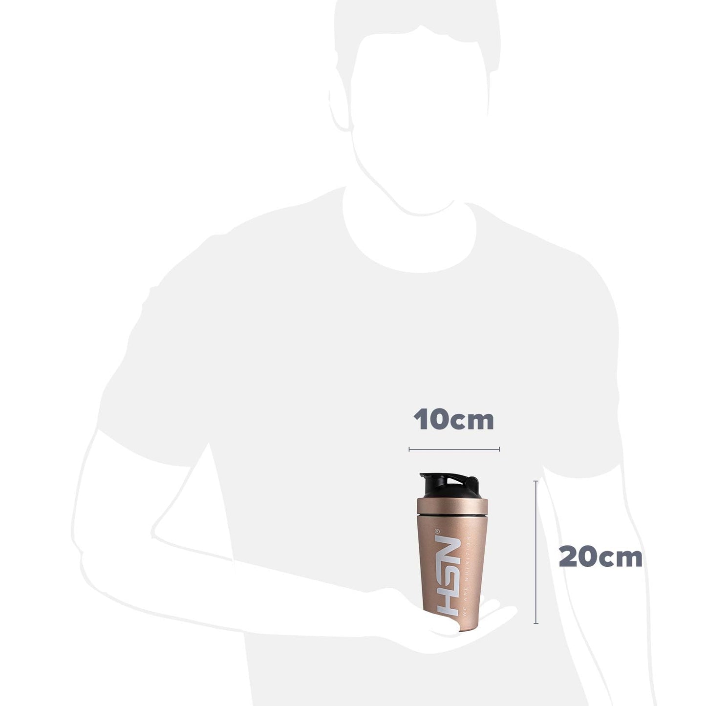 Shaker HSN Acero Inoxidable 500ml - Vaso Mezclador Proteína Premium