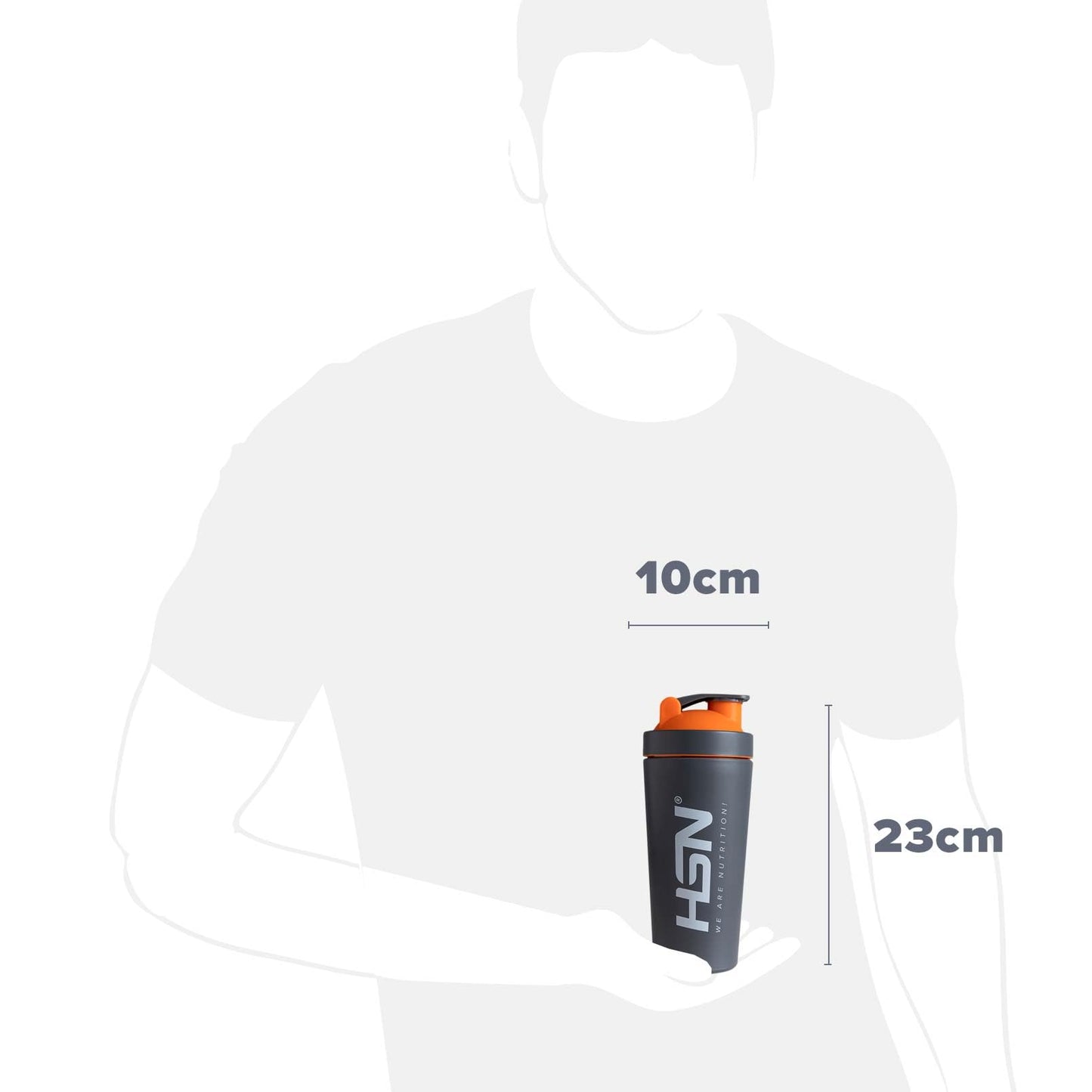 Shaker HSN Acero Inoxidable 500ml - Vaso Mezclador Proteína Premium