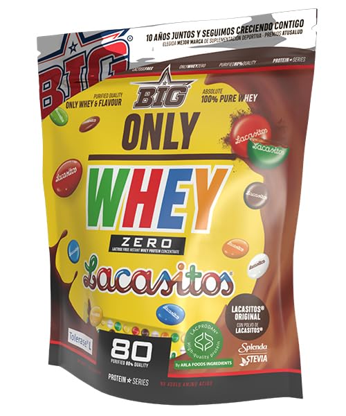 BIG - Whey Proteins - Protein Powder for Muscle Mass Development and Recovery - Premium Raw Material - Whey Protein Without Lactose, No Sugar, No Clumps (2 kg, Conguitos)