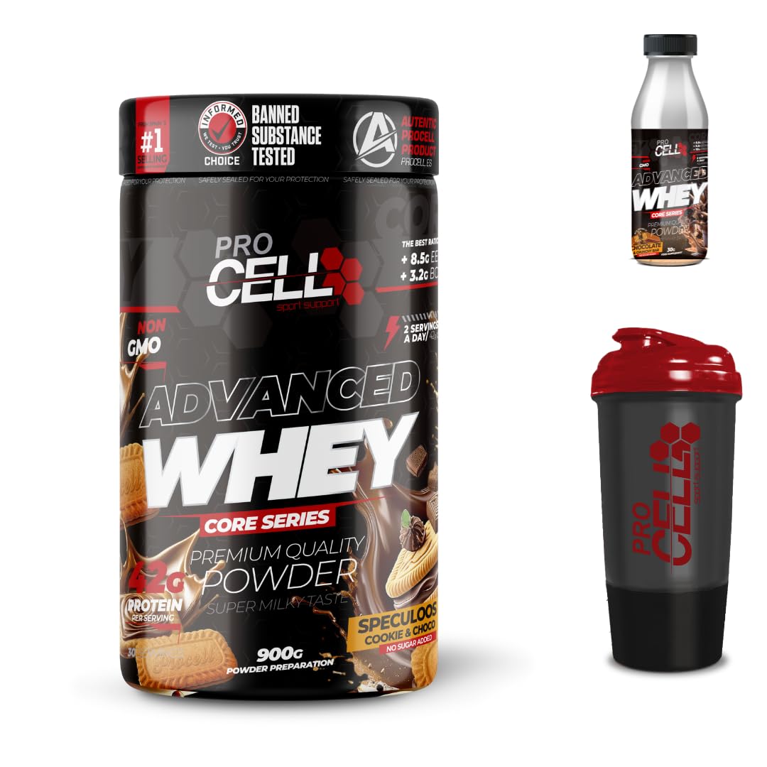 PACK Procell Proteinas Whey Advanced 2kG (White Choco & White Choco rings)+ Batido Monodosis + Shaker "REGALO" Proteina Whey concentrada Gana masa muscular proteina en polvo Batidos de Proteina