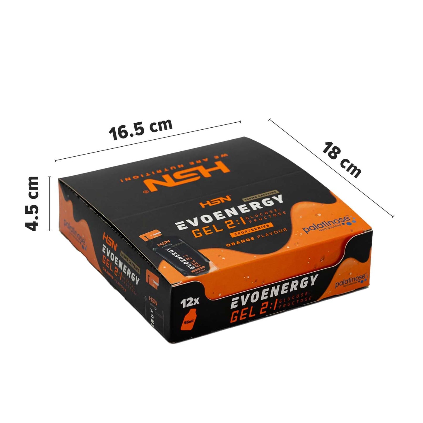 Gel Energético HSN Evonergy Cafeína Fresa - 12 Unidades 30g Carbohidratos