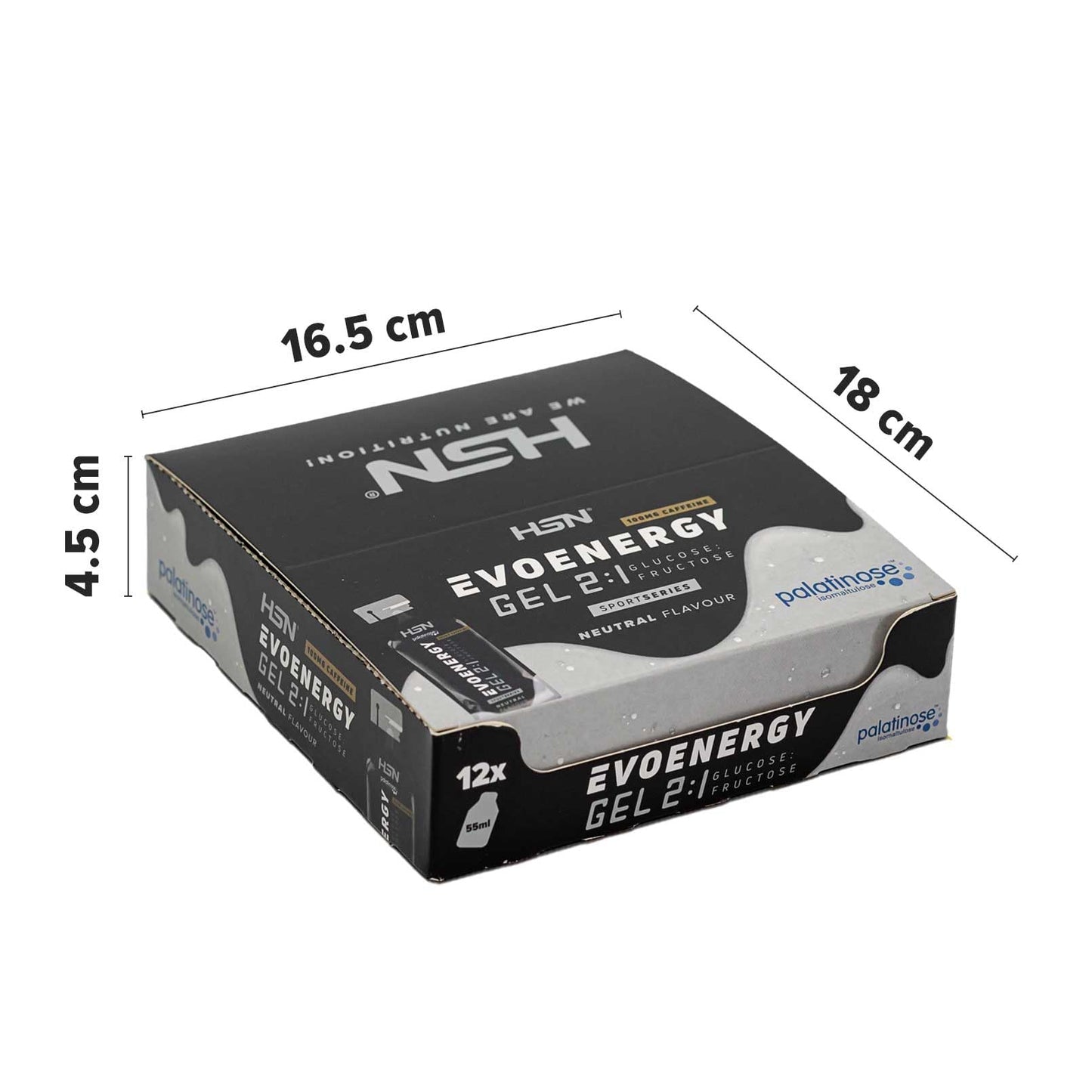 Gel Energético HSN Evonergy Cafeína Fresa - 12 Unidades 30g Carbohidratos