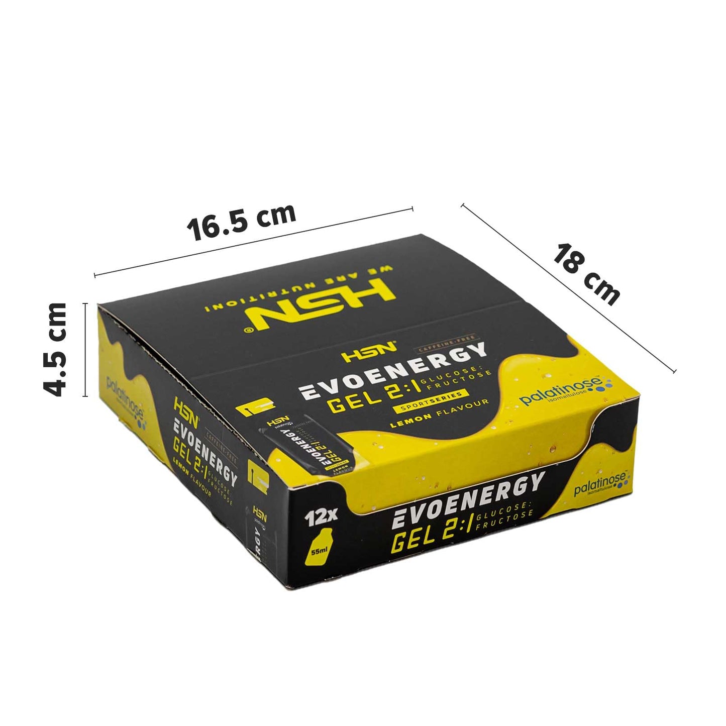 Gel Energético HSN Evonergy Cafeína Fresa - 12 Unidades 30g Carbohidratos