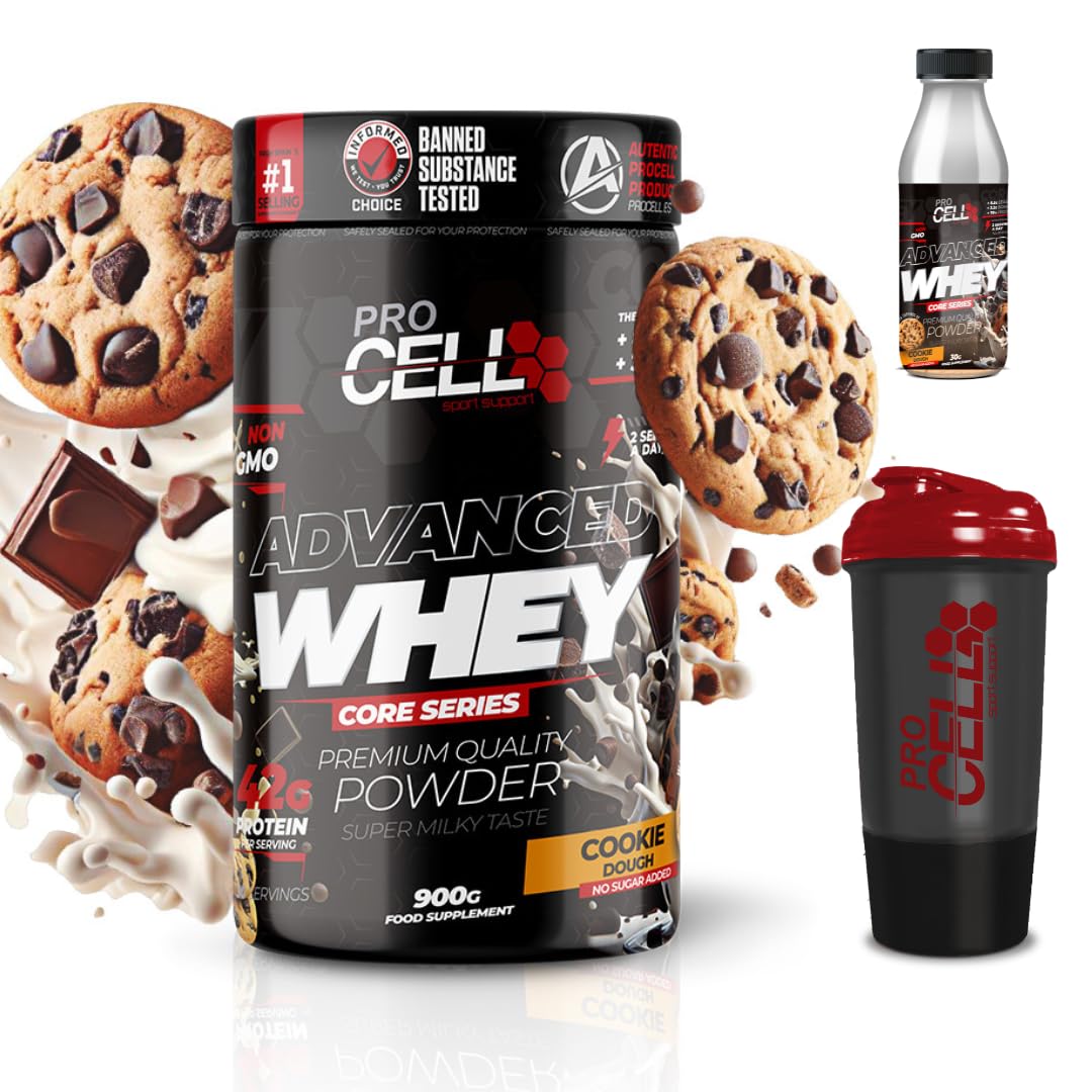 PACK Procell Proteinas Whey Advanced 2kG (White Choco & White Choco rings)+ Batido Monodosis + Shaker "REGALO" Proteina Whey concentrada Gana masa muscular proteina en polvo Batidos de Proteina