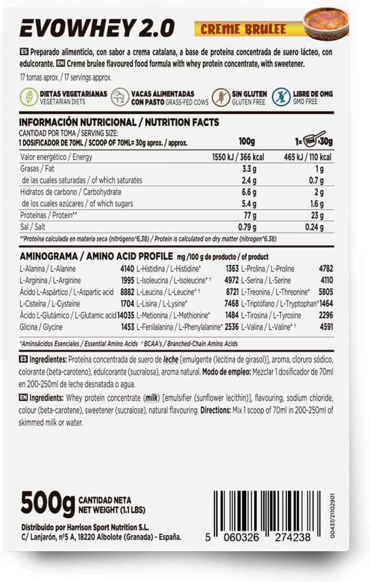 Proteína Whey HSN Evowhey 2kg - Chocolate Avellanas | 67 Batidos