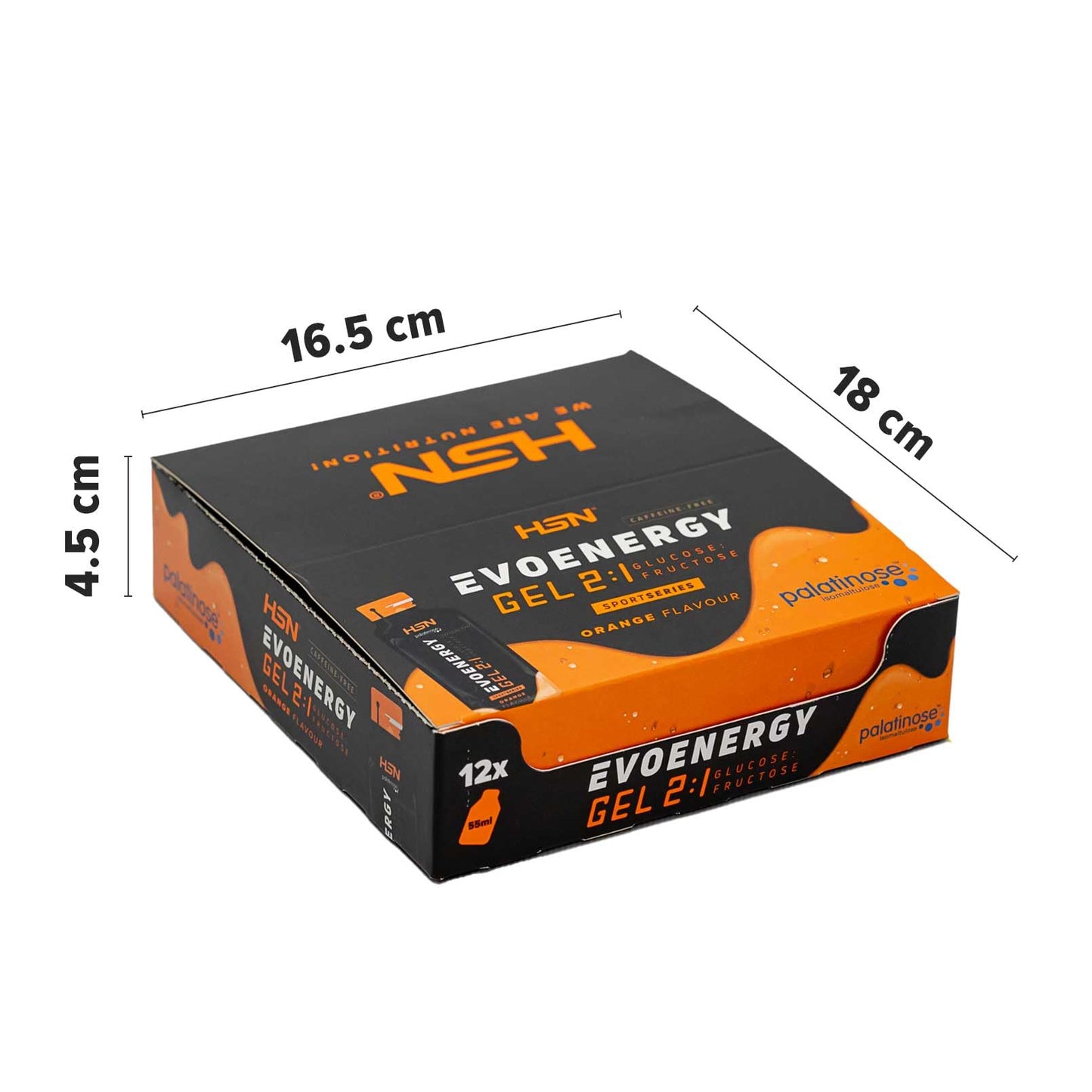Gel Energético HSN Evonergy Cafeína Fresa - 12 Unidades 30g Carbohidratos