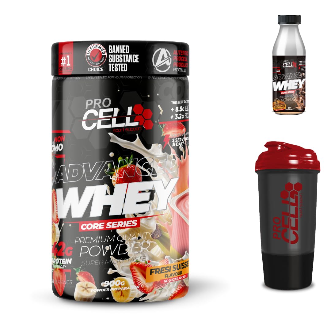 PACK Procell Proteinas Whey Advanced 2kG (White Choco & White Choco rings)+ Batido Monodosis + Shaker "REGALO" Proteina Whey concentrada Gana masa muscular proteina en polvo Batidos de Proteina