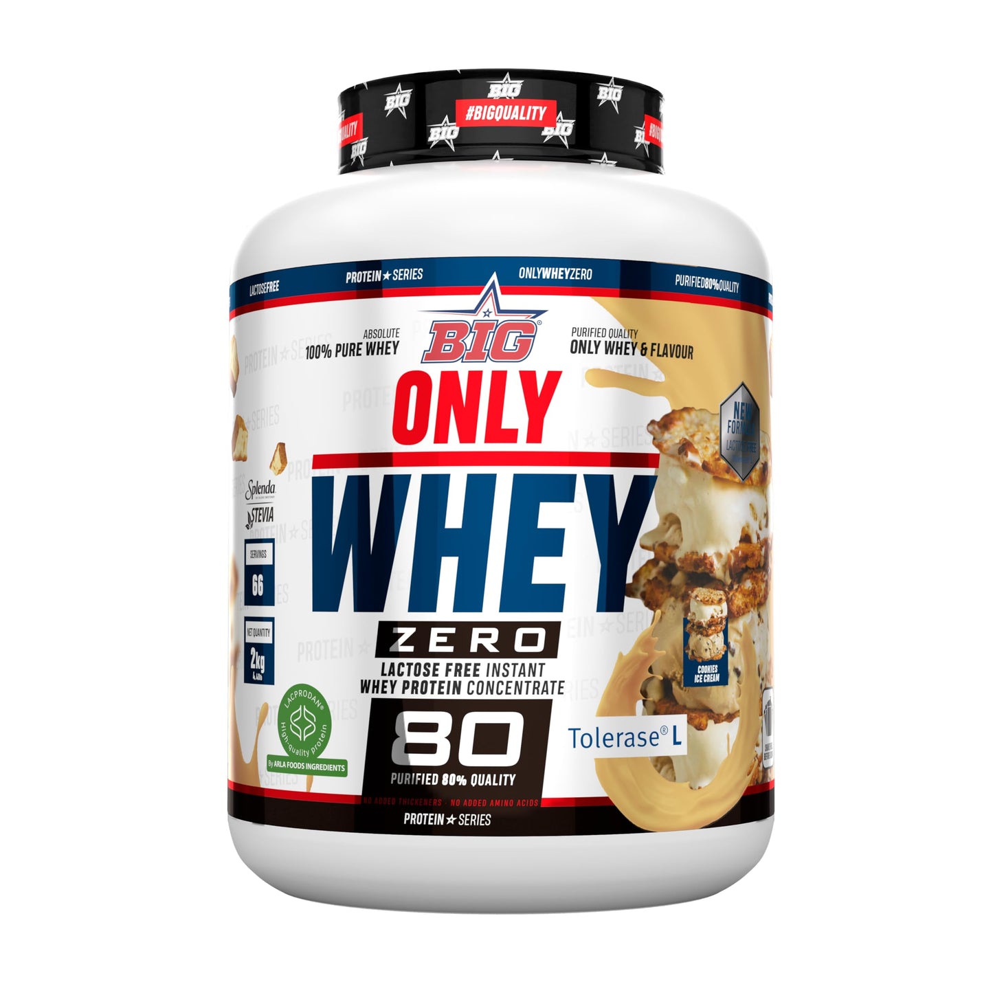 BIG - Whey Proteins - Protein Powder for Muscle Mass Development and Recovery - Premium Raw Material - Whey Protein Without Lactose, No Sugar, No Clumps (2 kg, Conguitos)
