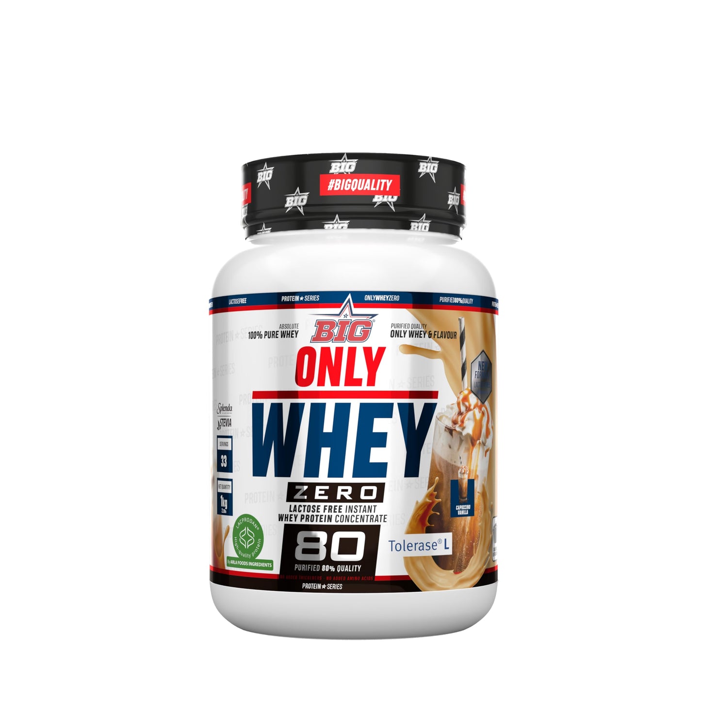 BIG - Whey Proteins - Protein Powder for Muscle Mass Development and Recovery - Premium Raw Material - Whey Protein Without Lactose, No Sugar, No Clumps (2 kg, Conguitos)