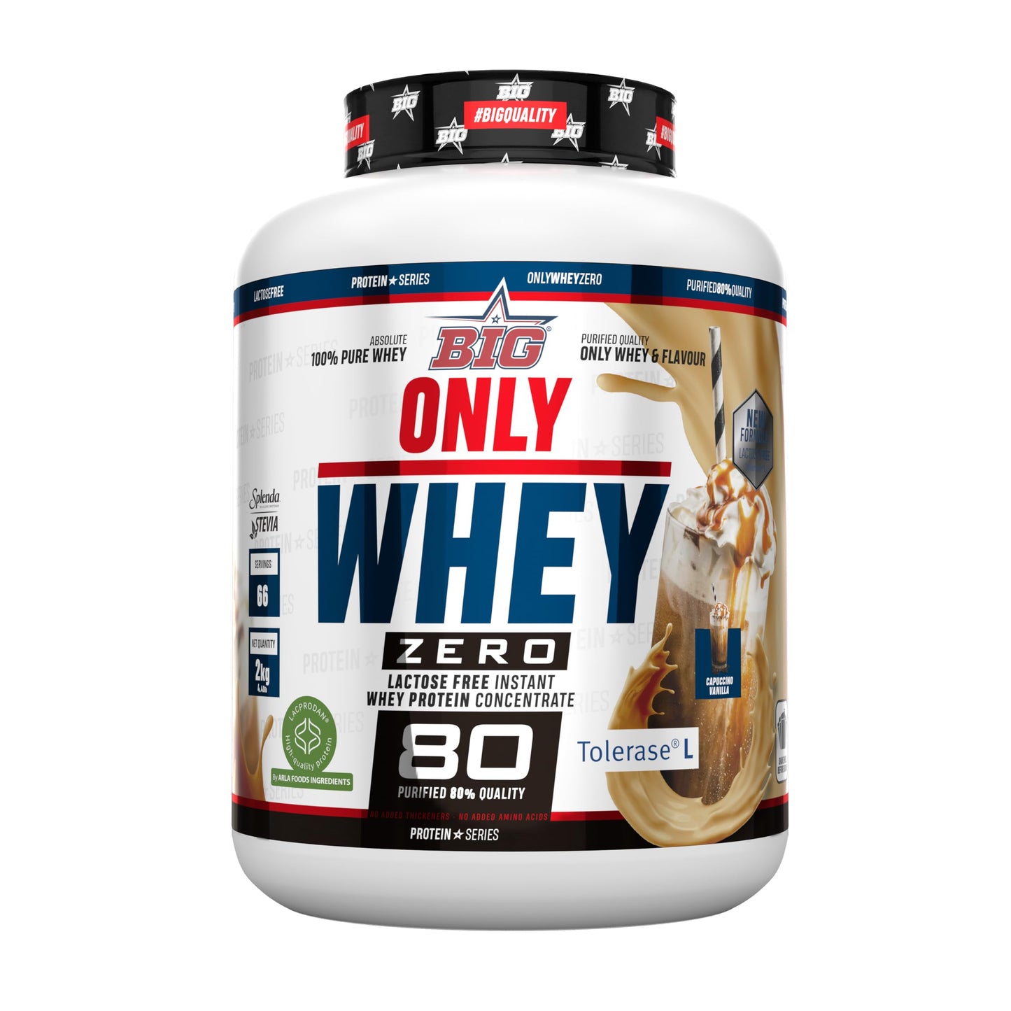 BIG - Whey Proteins - Protein Powder for Muscle Mass Development and Recovery - Premium Raw Material - Whey Protein Without Lactose, No Sugar, No Clumps (2 kg, Conguitos)