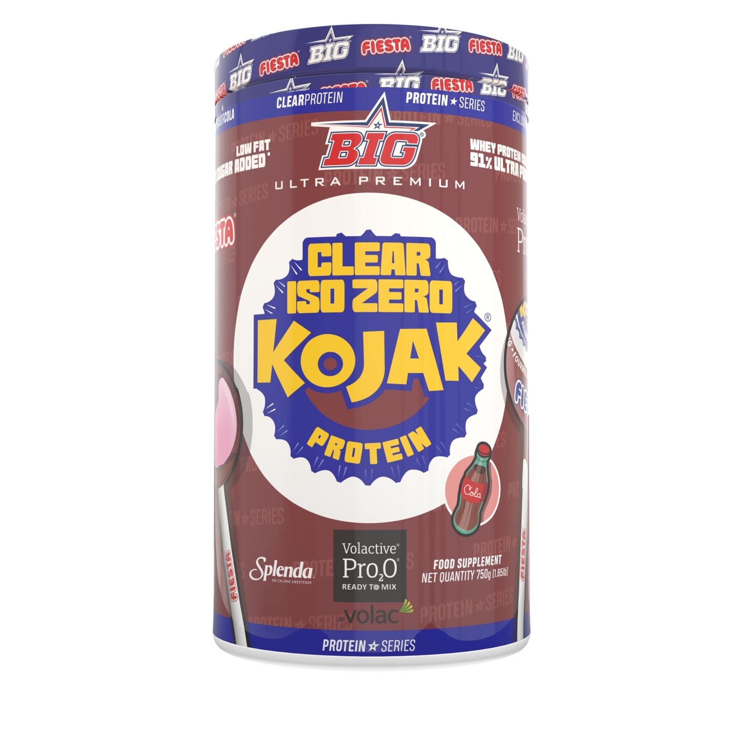 BIG - Proteina Clear Isolada - Clear Whey Protein - Sabor Kojak - Proteina Suero de Leche - Materia Prima Premium - Masa Muscular, Recuperación - Textura Tipo Isotónica (750g, Cola)