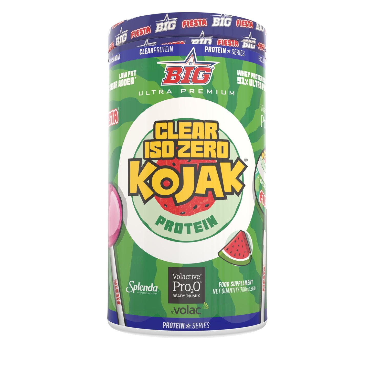 BIG - Proteina Clear Isolada - Clear Whey Protein - Sabor Kojak - Proteina Suero de Leche - Materia Prima Premium - Masa Muscular, Recuperación - Textura Tipo Isotónica (750g, Cola)