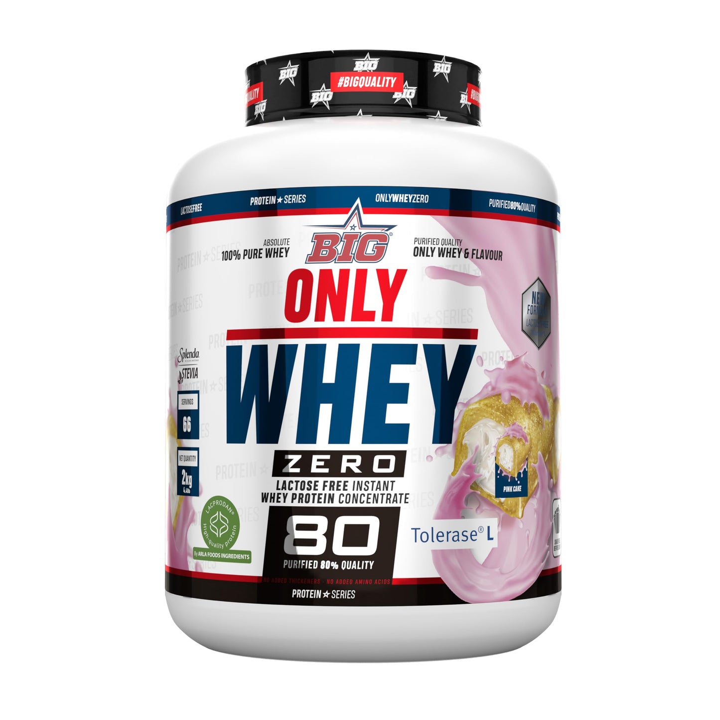 BIG - Whey Proteins - Protein Powder for Muscle Mass Development and Recovery - Premium Raw Material - Whey Protein Without Lactose, No Sugar, No Clumps (2 kg, Conguitos)