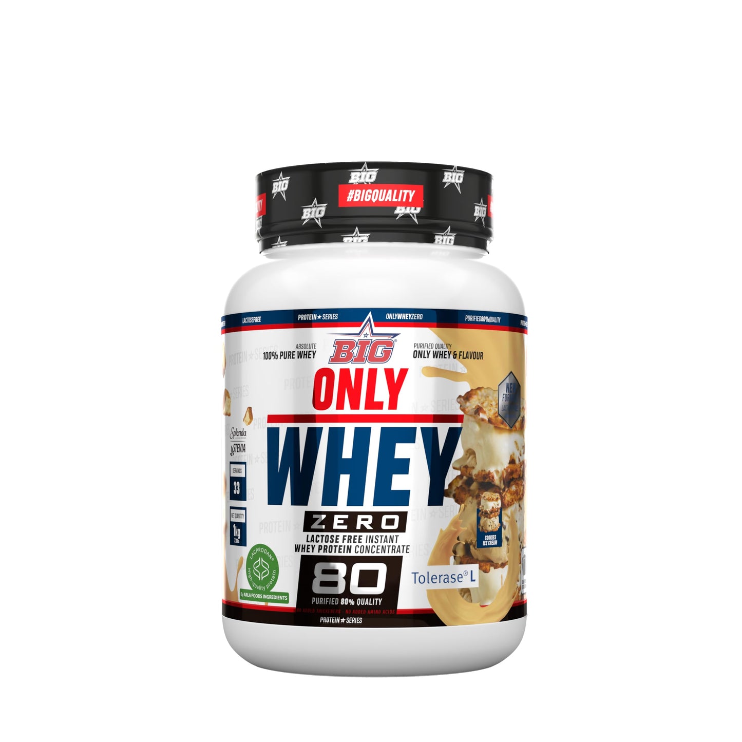 BIG - Whey Proteins - Protein Powder for Muscle Mass Development and Recovery - Premium Raw Material - Whey Protein Without Lactose, No Sugar, No Clumps (2 kg, Conguitos)