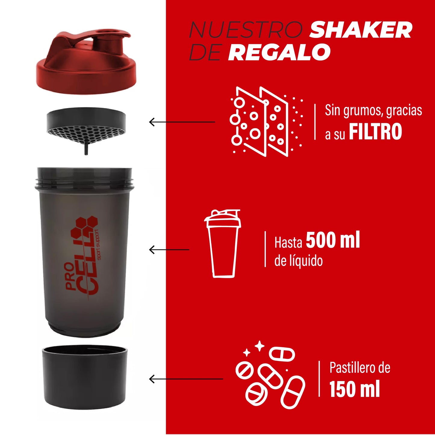 PACK Procell Proteinas Whey Advanced 2kG (White Choco & White Choco rings)+ Batido Monodosis + Shaker "REGALO" Proteina Whey concentrada Gana masa muscular proteina en polvo Batidos de Proteina