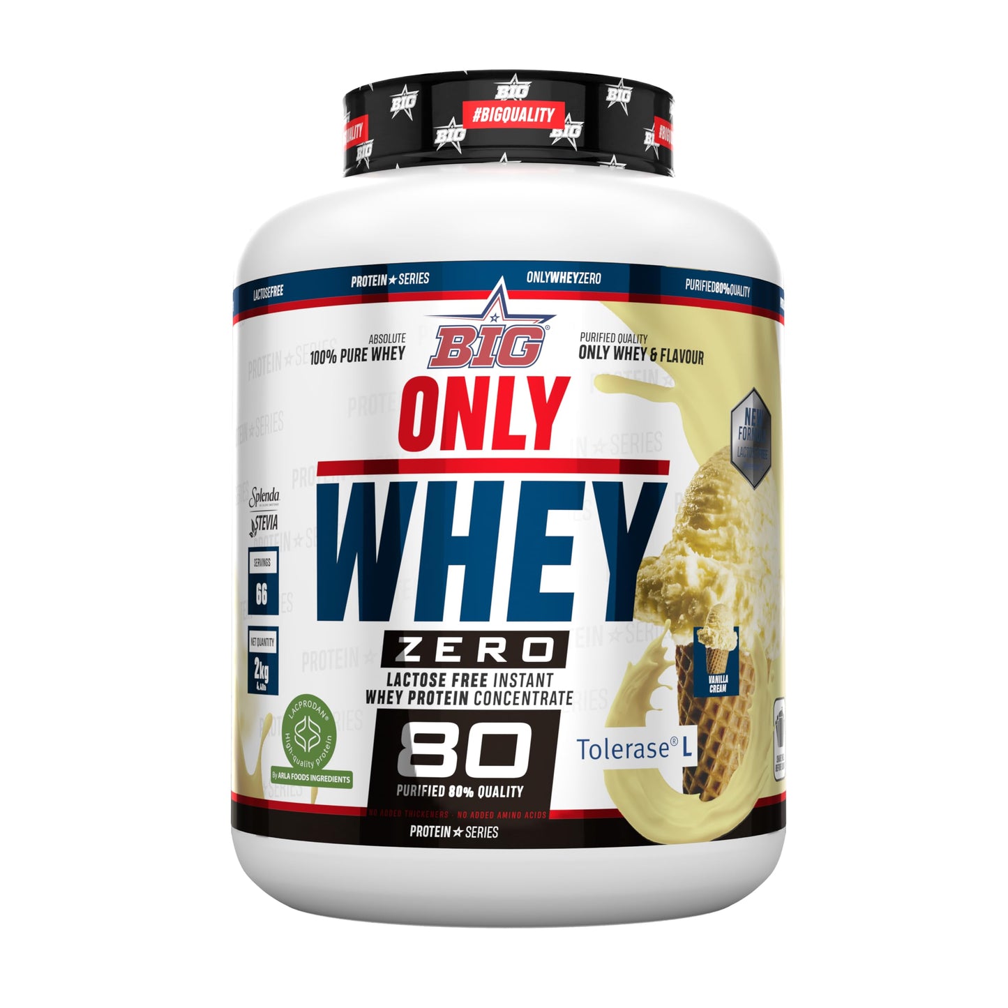 BIG - Whey Proteins - Protein Powder for Muscle Mass Development and Recovery - Premium Raw Material - Whey Protein Without Lactose, No Sugar, No Clumps (2 kg, Conguitos)