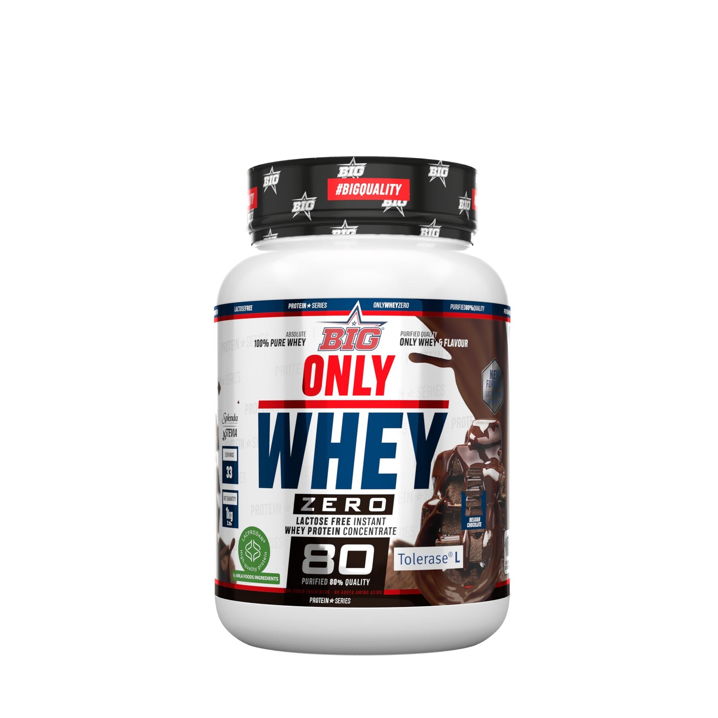 BIG - Whey Proteins - Protein Powder for Muscle Mass Development and Recovery - Premium Raw Material - Whey Protein Without Lactose, No Sugar, No Clumps (2 kg, Conguitos)