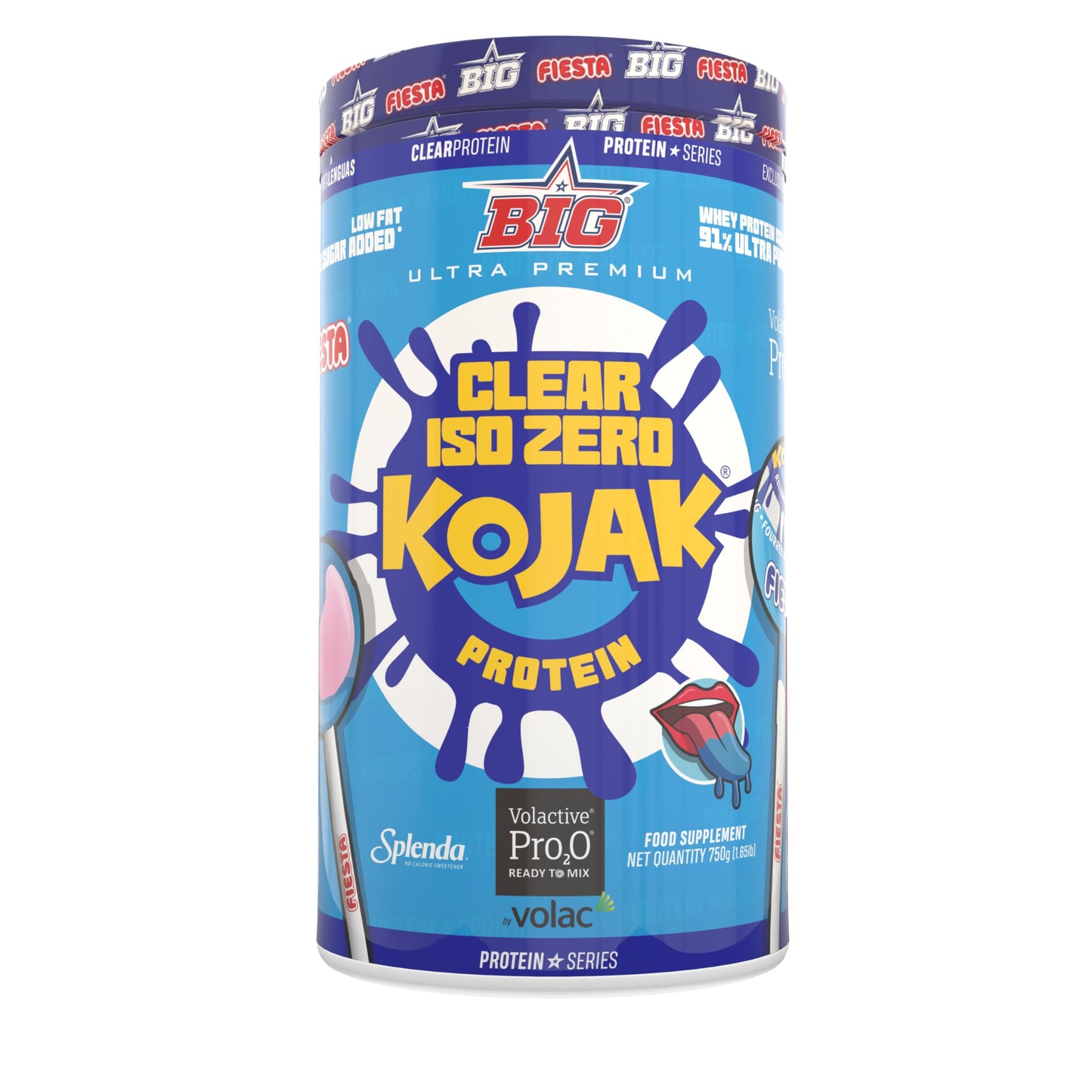 BIG - Proteina Clear Isolada - Clear Whey Protein - Sabor Kojak - Proteina Suero de Leche - Materia Prima Premium - Masa Muscular, Recuperación - Textura Tipo Isotónica (750g, Cola)