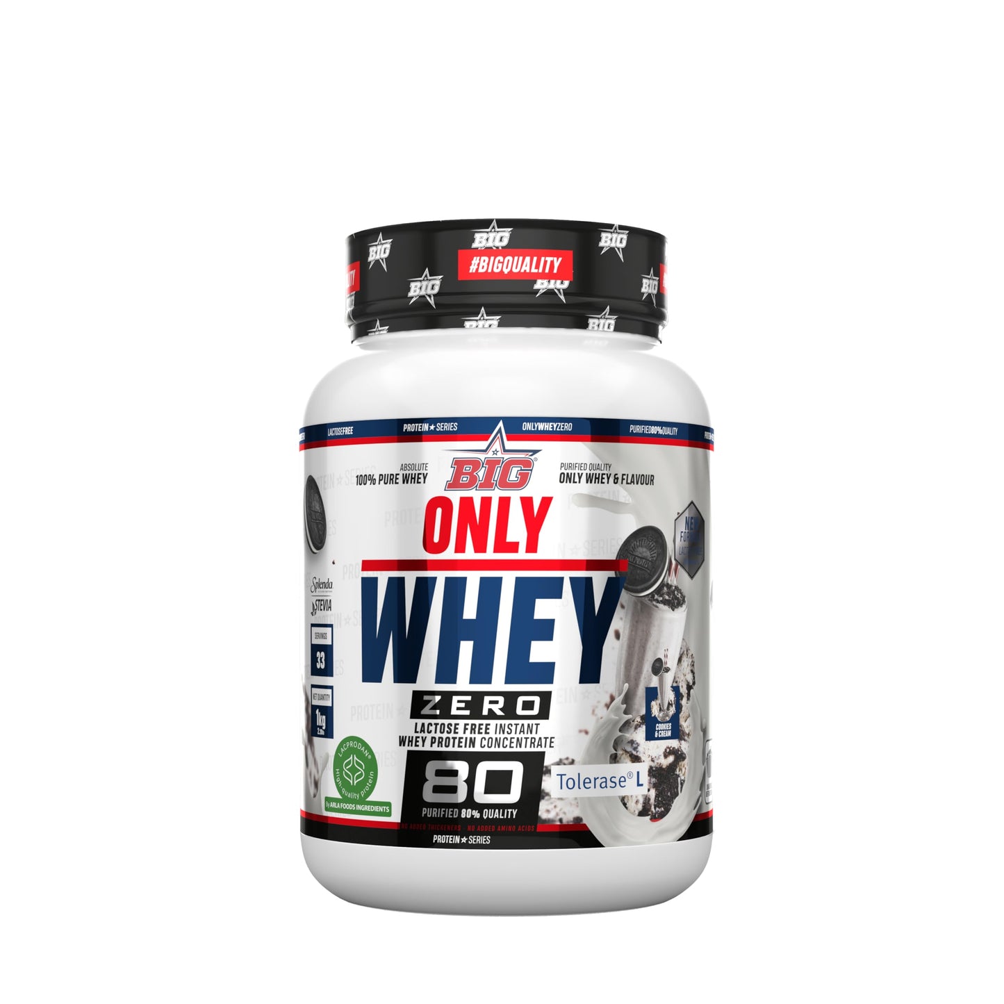 BIG - Whey Proteins - Protein Powder for Muscle Mass Development and Recovery - Premium Raw Material - Whey Protein Without Lactose, No Sugar, No Clumps (2 kg, Conguitos)