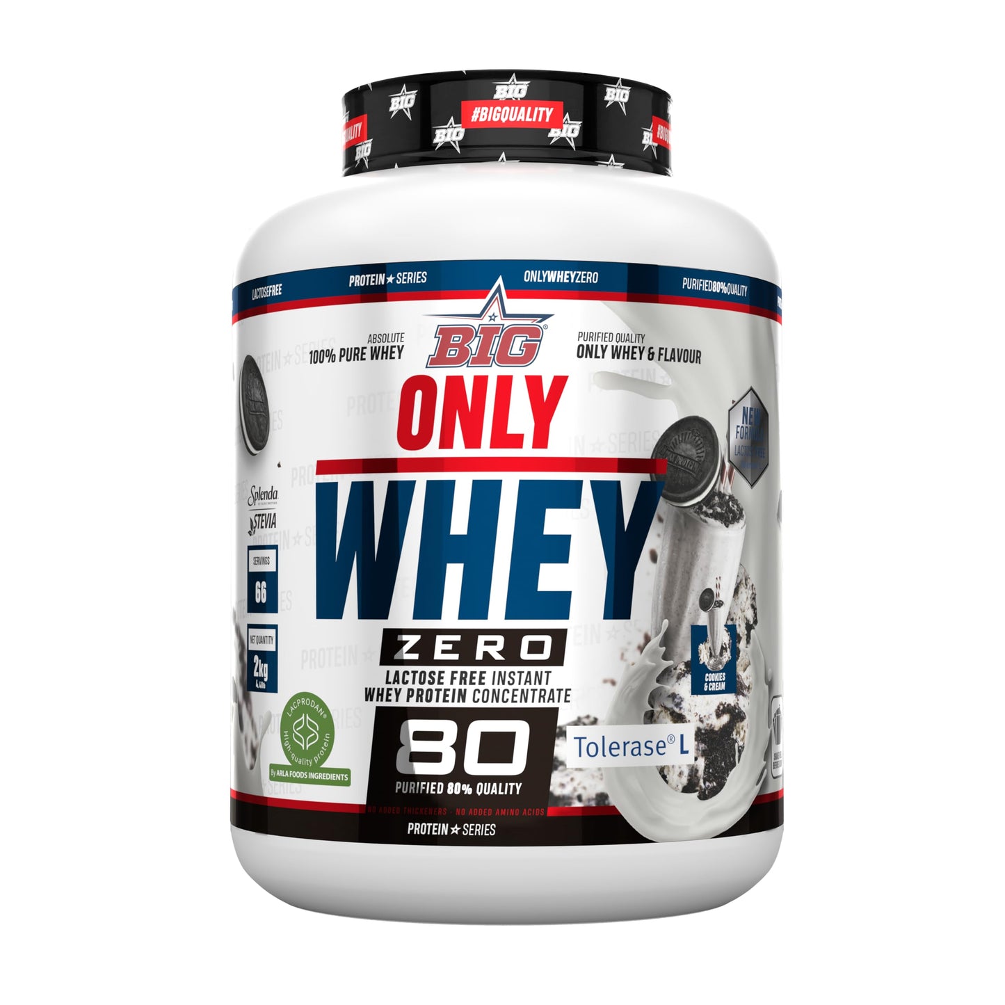 BIG - Whey Proteins - Protein Powder for Muscle Mass Development and Recovery - Premium Raw Material - Whey Protein Without Lactose, No Sugar, No Clumps (2 kg, Conguitos)