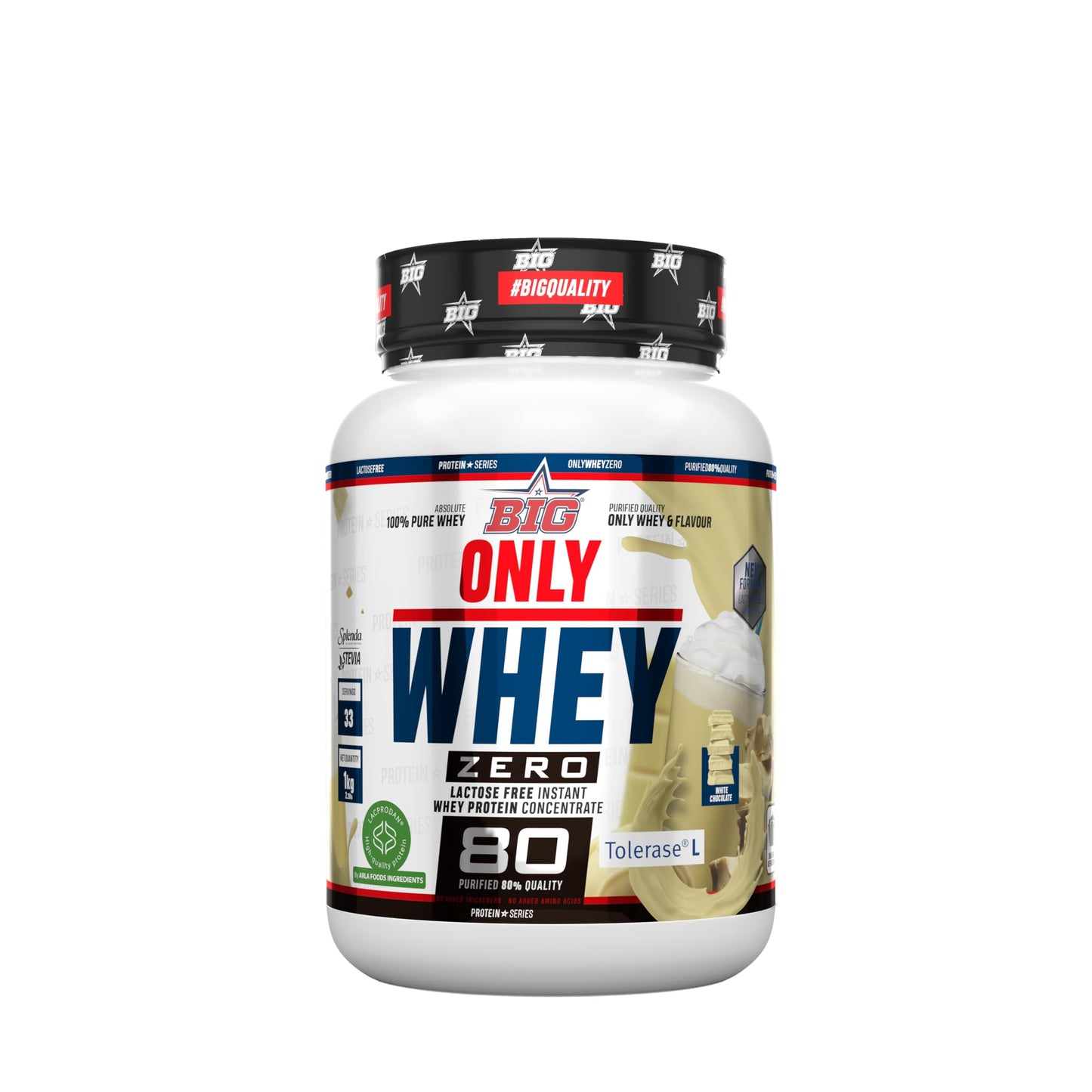 BIG - Whey Proteins - Protein Powder for Muscle Mass Development and Recovery - Premium Raw Material - Whey Protein Without Lactose, No Sugar, No Clumps (2 kg, Conguitos)