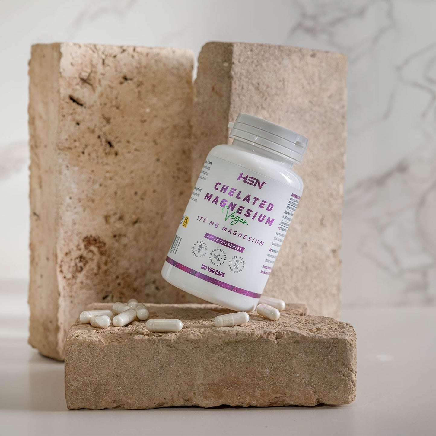 HSN Bisglicinato de Magnesio | 240 Cápsulas Veganas | 350mg Magnesio por Dosis Diaria 100% Glicinato de Alta Biodisponibilidad y Absorción | No-GMO, Vegano, Sin Gluten