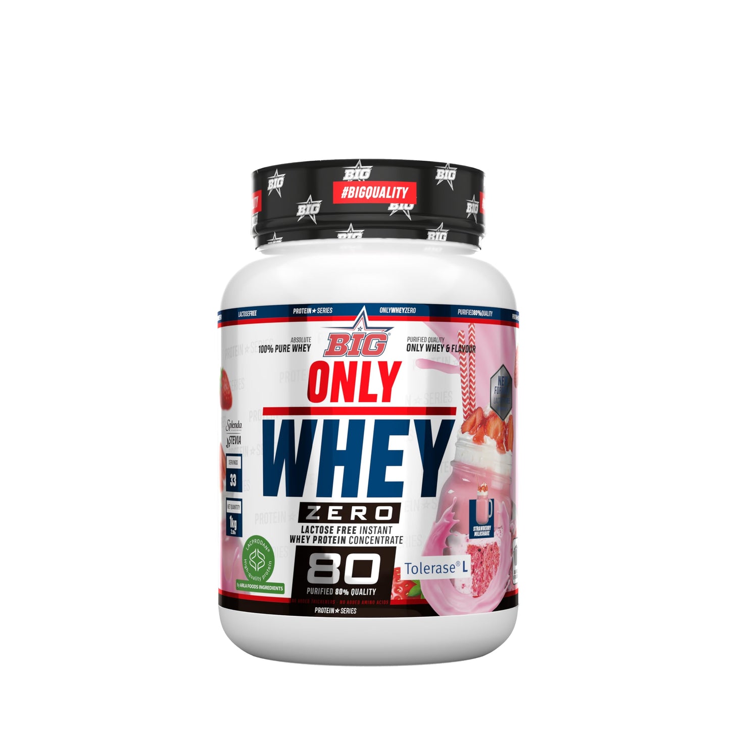 BIG - Whey Proteins - Protein Powder for Muscle Mass Development and Recovery - Premium Raw Material - Whey Protein Without Lactose, No Sugar, No Clumps (2 kg, Conguitos)