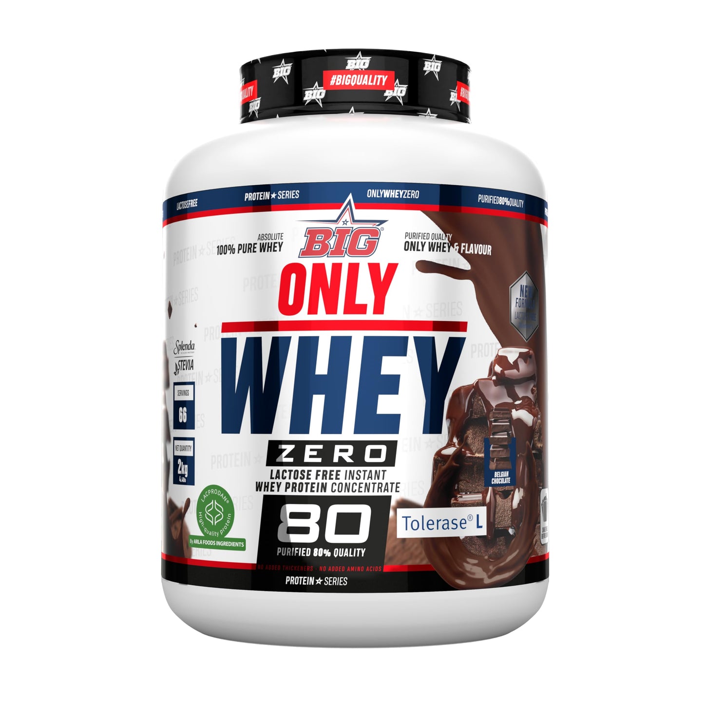 BIG - Whey Proteins - Protein Powder for Muscle Mass Development and Recovery - Premium Raw Material - Whey Protein Without Lactose, No Sugar, No Clumps (2 kg, Conguitos)
