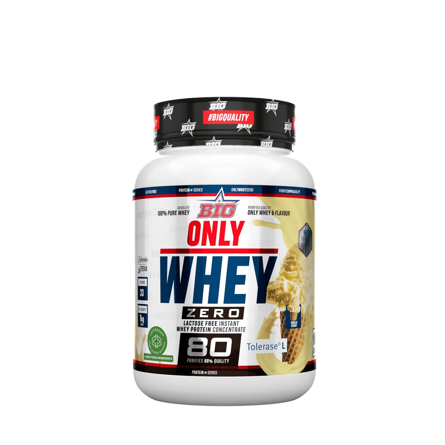 BIG - Whey Proteins - Protein Powder for Muscle Mass Development and Recovery - Premium Raw Material - Whey Protein Without Lactose, No Sugar, No Clumps (2 kg, Conguitos)
