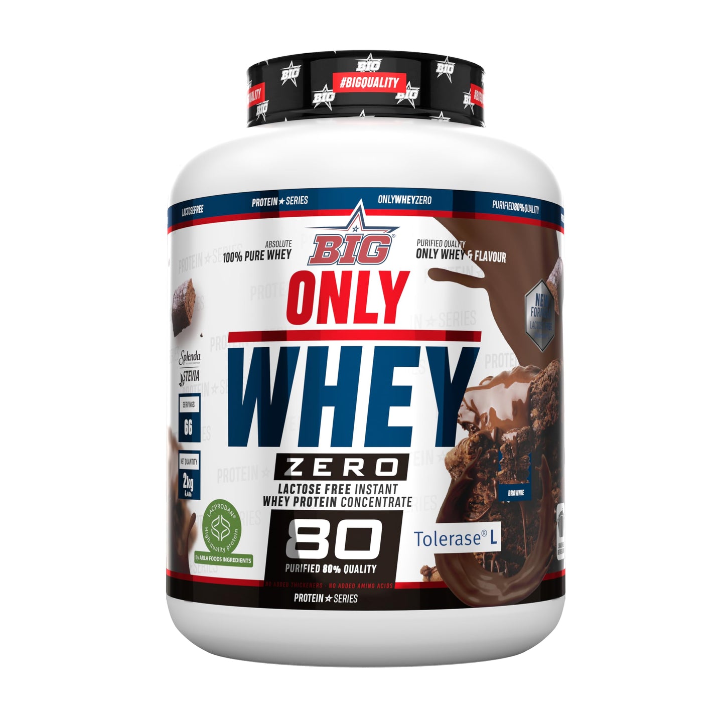 BIG - Whey Proteins - Protein Powder for Muscle Mass Development and Recovery - Premium Raw Material - Whey Protein Without Lactose, No Sugar, No Clumps (2 kg, Conguitos)