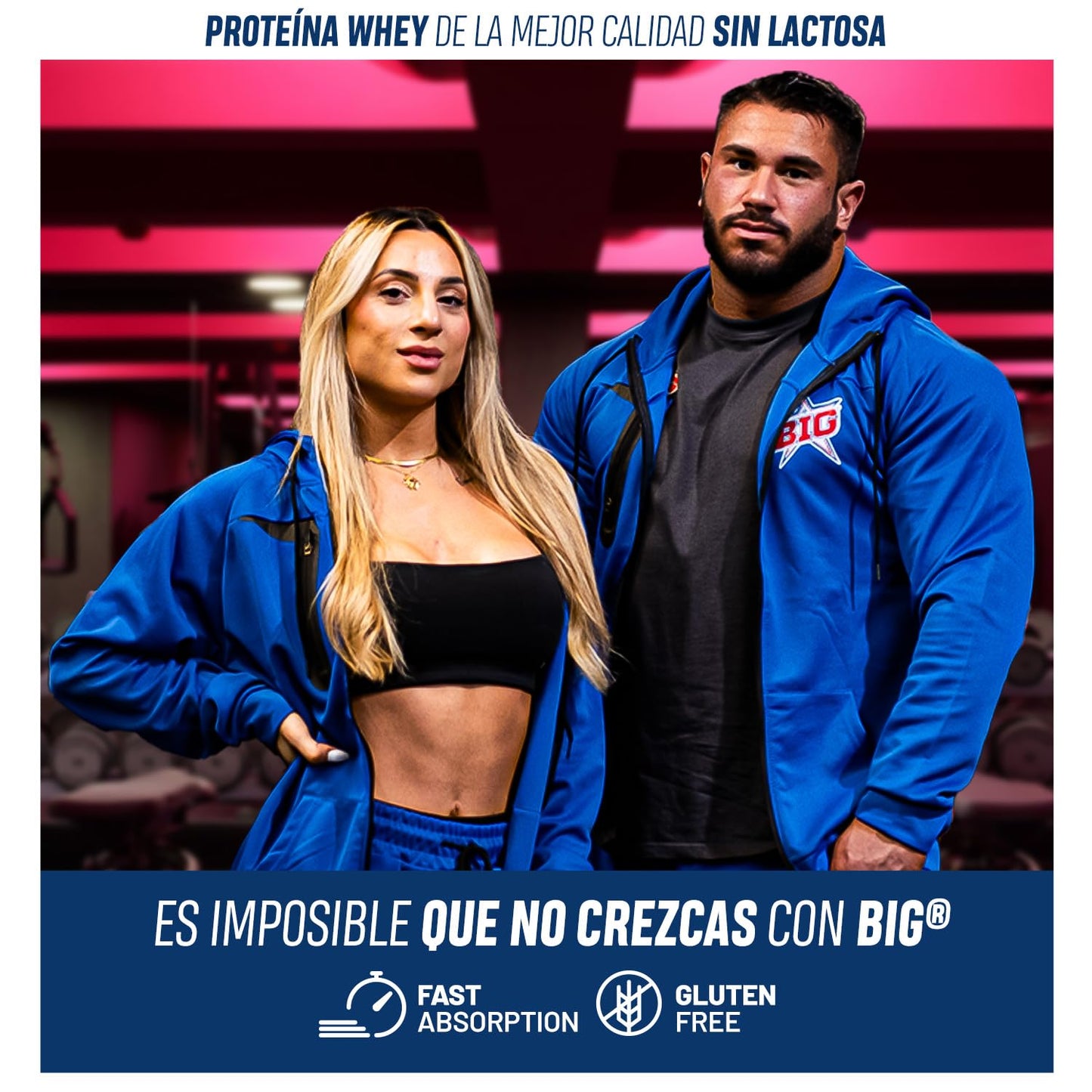 BIG - Whey Proteins - Protein Powder for Muscle Mass Development and Recovery - Premium Raw Material - Whey Protein Without Lactose, No Sugar, No Clumps (2 kg, Conguitos)