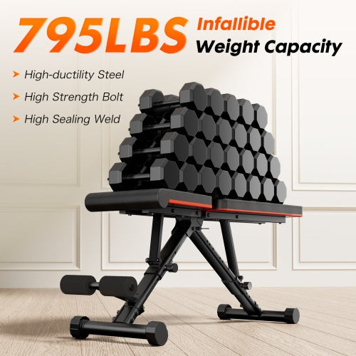 Banco Peso Ajustable 795lbs - Gimnasio Casa Plegable Inclinación