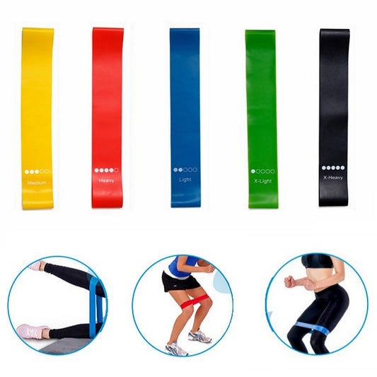 Bandas Yoga Resistencia Goma 5 Colores - Pilates Fitness Indoor Outdoor