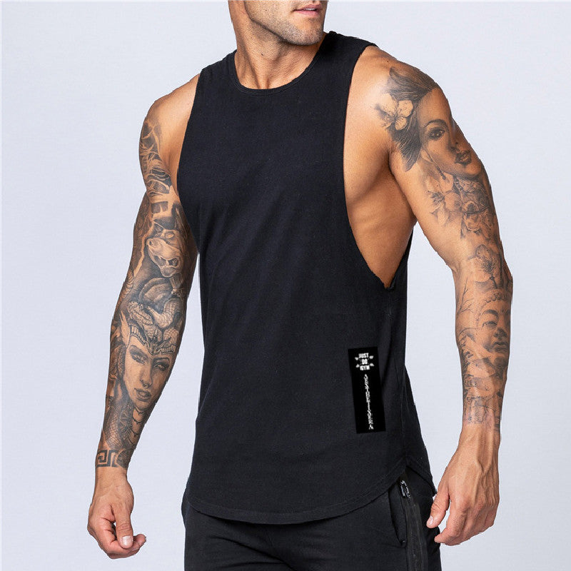 Printed bodybuilding fitness sleeveless vest