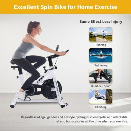 Bicicleta Estática Spinning Casa - Monitor LCD Asiento Cómodo 330lbs