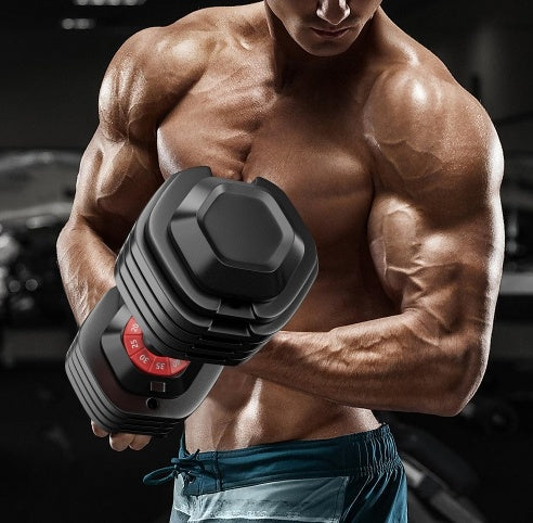 Mancuernas Ajustables 55lb - Set 10 en 1 Gimnasio Casa Profesional