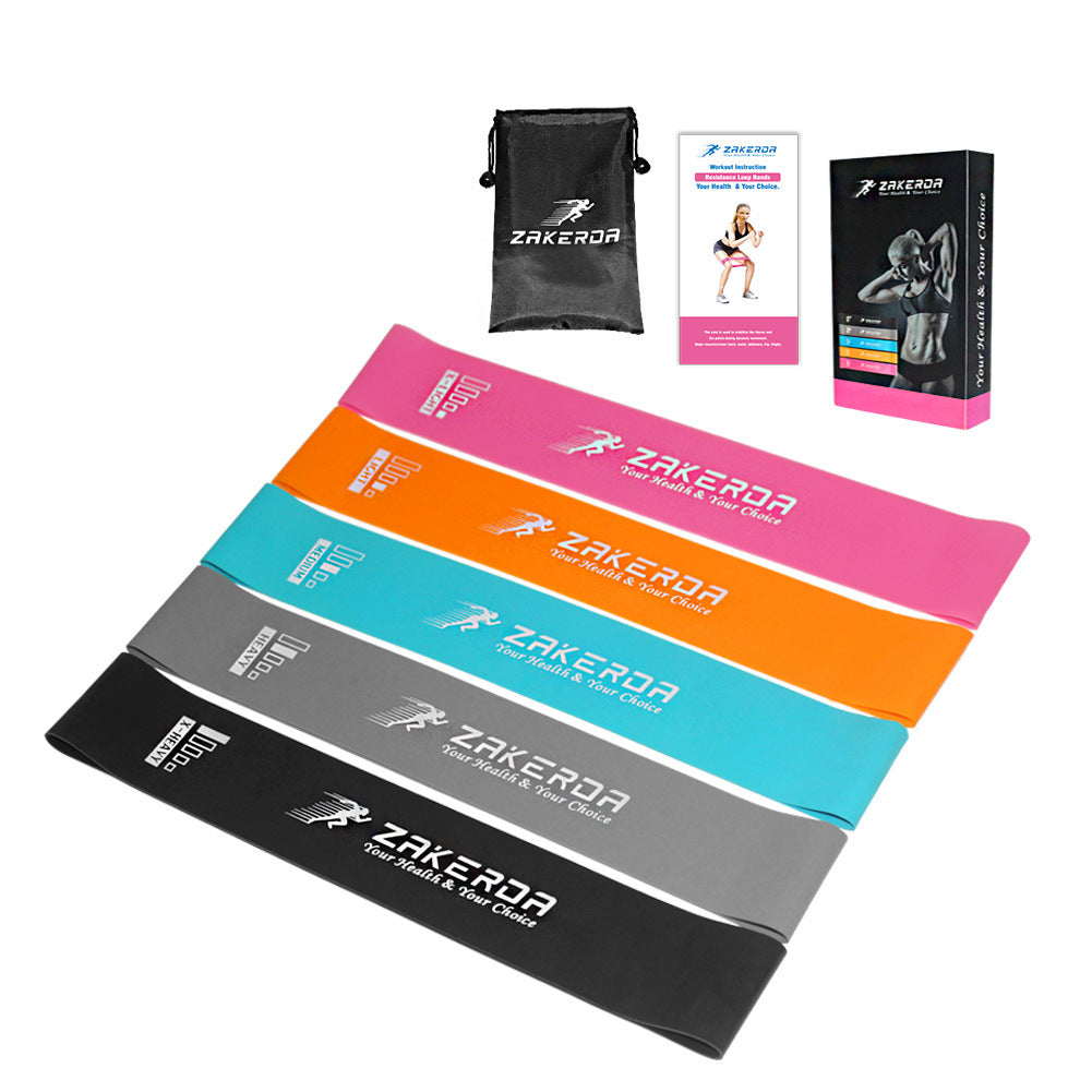 Bandas Yoga Resistencia Goma 5 Colores - Pilates Fitness Indoor Outdoor