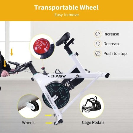 Bicicleta Estática Spinning Casa - Monitor LCD Asiento Cómodo 330lbs