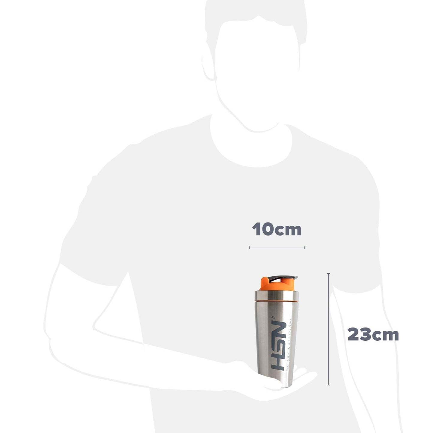 Shaker HSN Acero Inoxidable 500ml - Vaso Mezclador Proteína Premium