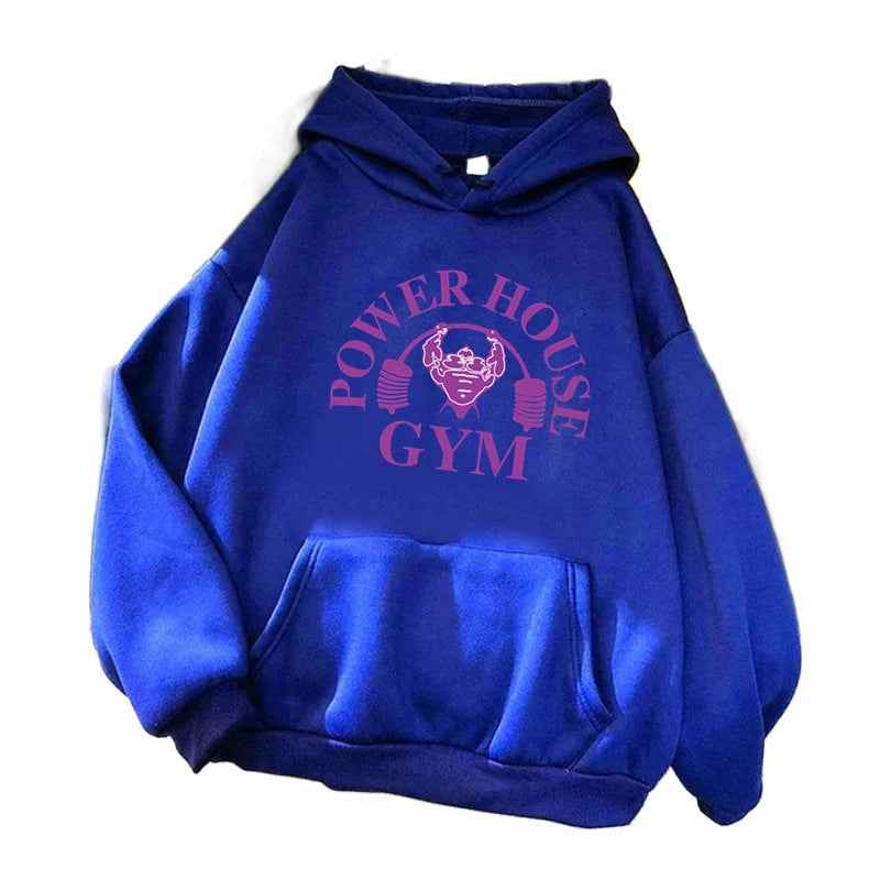 Spring New Cartoon Gym Pattern Printed Hooded Sweatshirt Unisex Long Sleeve Casual Jacket Trendy