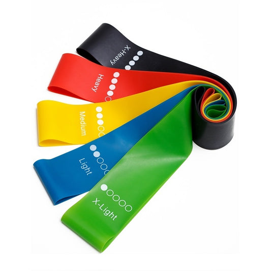 Bandas Yoga Resistencia Goma 5 Colores - Pilates Fitness Indoor Outdoor
