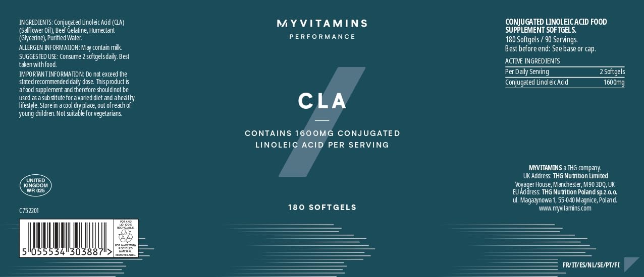 Myprotein CLA 1000mg (180 caps) 180 Units 180g