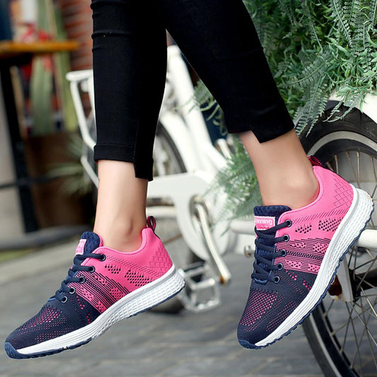 Zapatillas Deportivas Mujer - Malla Transpirable Rosa Acolchadas