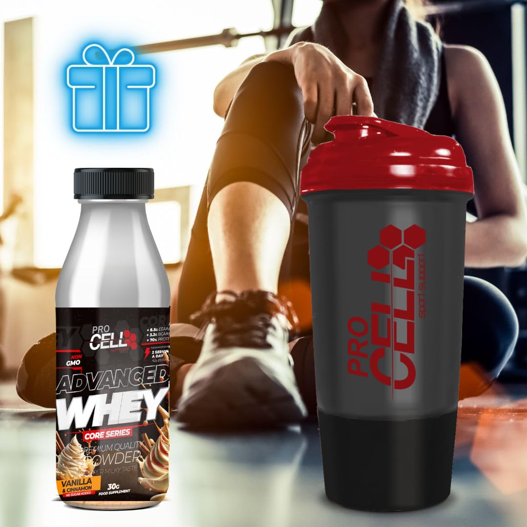 PACK Procell Proteinas Whey Advanced 2kG (White Choco & White Choco rings)+ Batido Monodosis + Shaker "REGALO" Proteina Whey concentrada Gana masa muscular proteina en polvo Batidos de Proteina