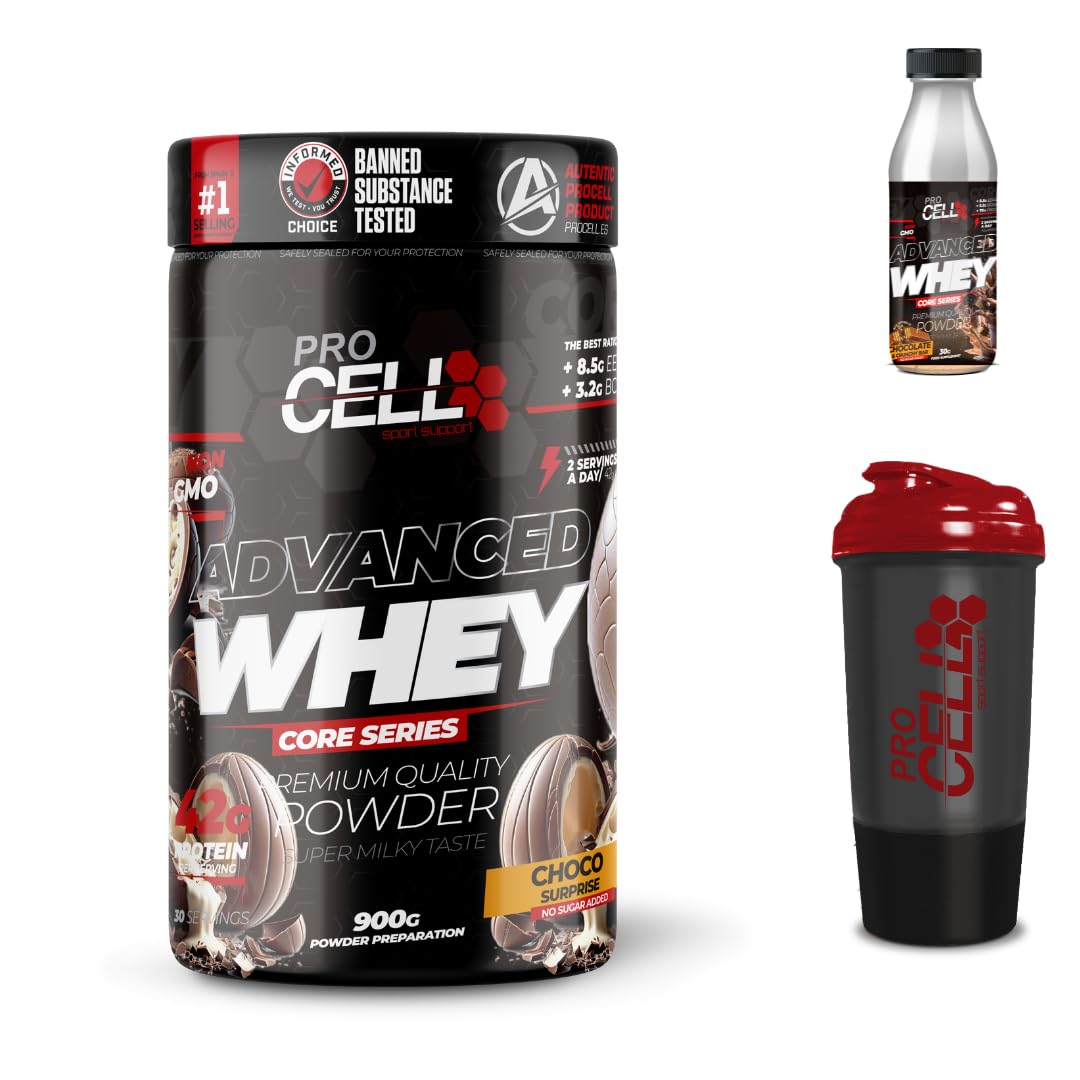 PACK Procell Proteinas Whey Advanced 2kG (White Choco & White Choco rings)+ Batido Monodosis + Shaker "REGALO" Proteina Whey concentrada Gana masa muscular proteina en polvo Batidos de Proteina