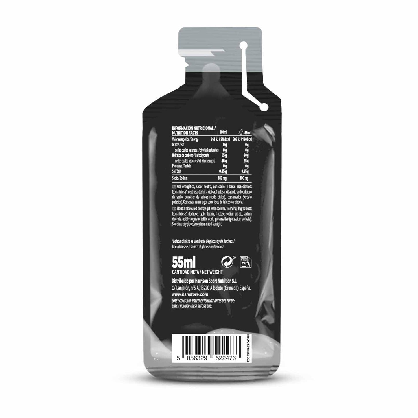 Gel Energético HSN Evonergy Cafeína Fresa - 12 Unidades 30g Carbohidratos