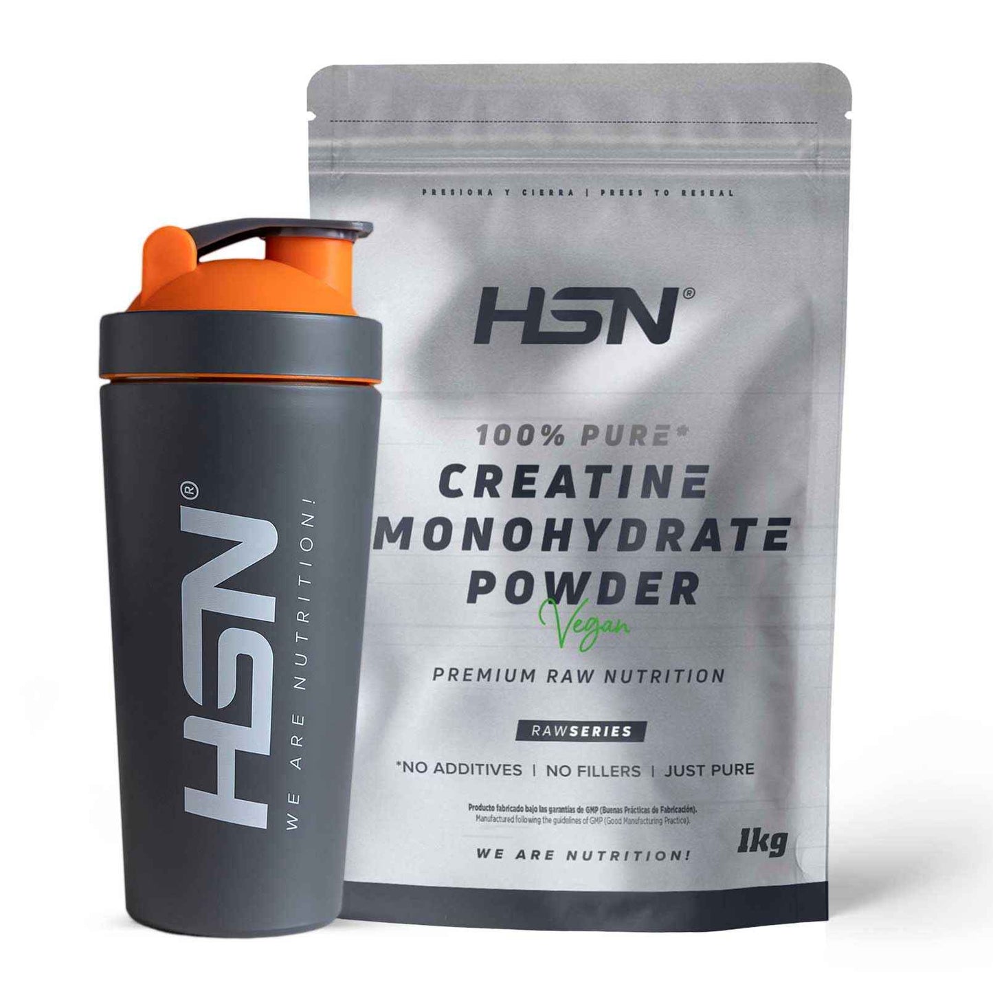 HSN Creatina Monohidrato en Polvo Sin Sabor 500g | 100% Monohidrato de Creatina Micronizada | No Incluye Dosificador | Sin Añadidos y Libre de Contaminantes | No-GMO, Vegano, Sin Gluten
