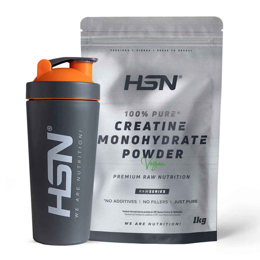 HSN Creatina Monohidrato en Polvo Sin Sabor 500g | 100% Monohidrato de Creatina Micronizada | No Incluye Dosificador | Sin Añadidos y Libre de Contaminantes | No-GMO, Vegano, Sin Gluten