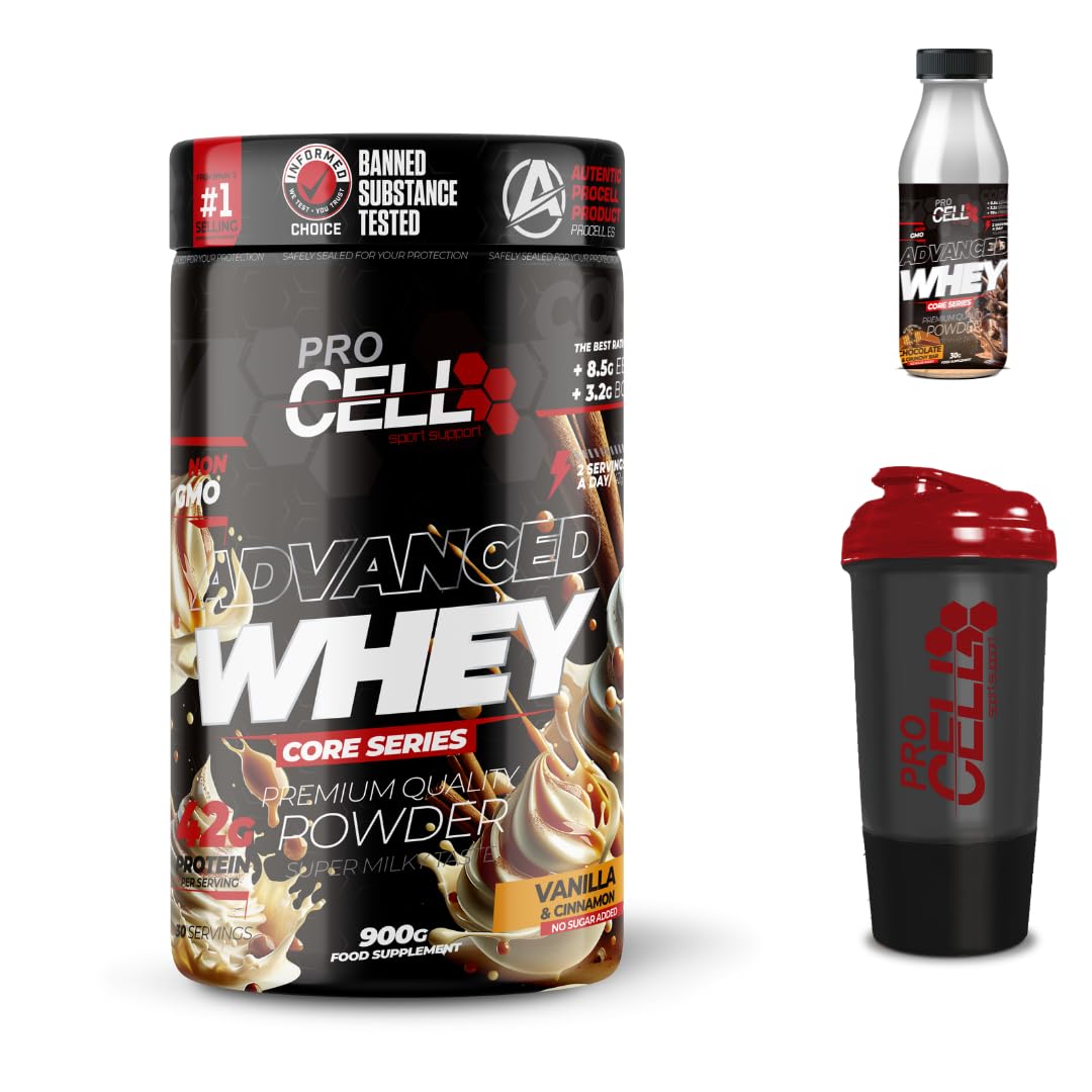 PACK Procell Proteinas Whey Advanced 2kG (White Choco & White Choco rings)+ Batido Monodosis + Shaker "REGALO" Proteina Whey concentrada Gana masa muscular proteina en polvo Batidos de Proteina