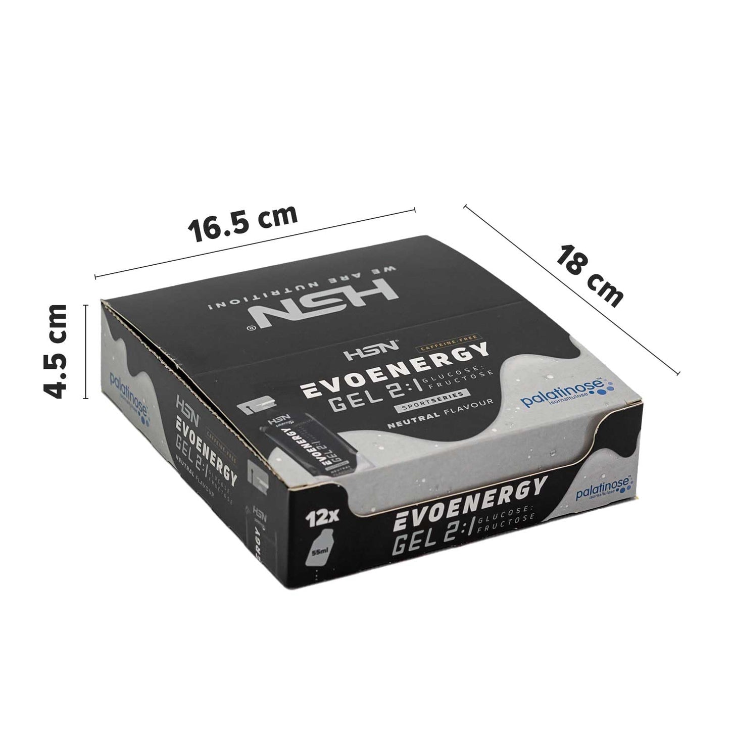 Gel Energético HSN Evonergy Cafeína Fresa - 12 Unidades 30g Carbohidratos